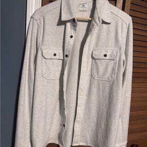 7 Diamonds Generation Textured Soft-Knit Light Gray Ecru Shirt